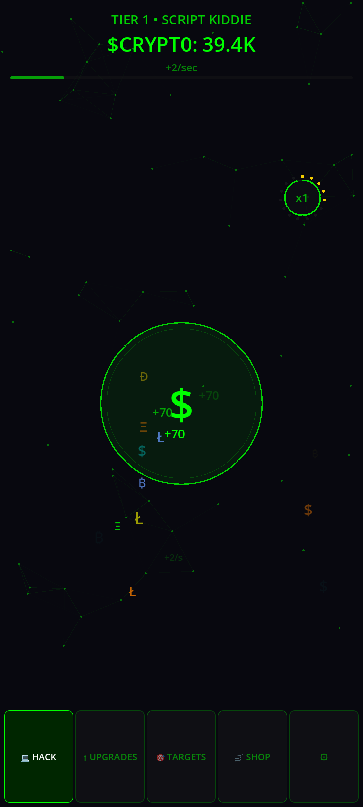 Hack screen with combo